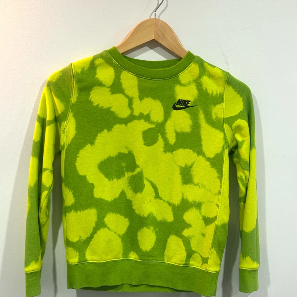 Nike Lime and Chartreuse Tie-Dye Sweatshirt